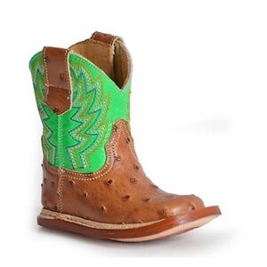 Roper Infant Western Boots Brown and Green Size 3